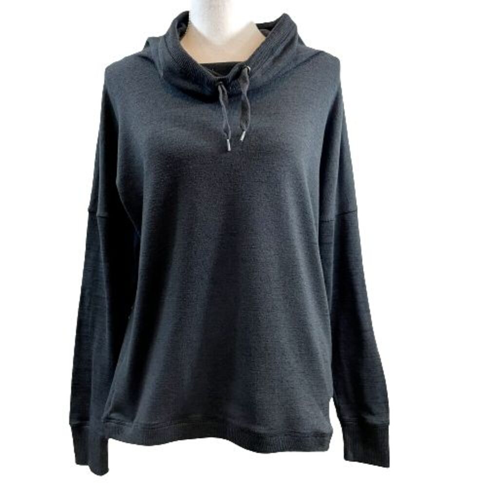 Gerry Women's M Gray Space Dye Cowl Neck Sweatshirt w/ Drawstrings